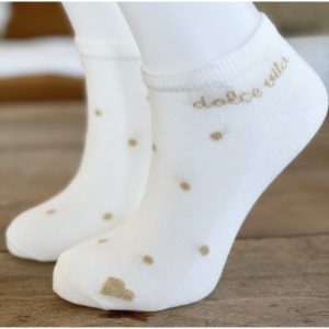 Socquettes ''Dolce Vita'' blanc/Or - Marcel & Lily