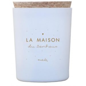 Bougie ''La maison du bonheur'' avec couvercle en liège