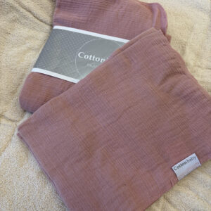Duo langes de gaze vieux rose