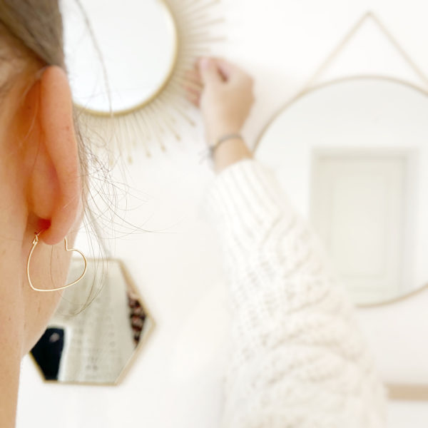 Boucles d'oreilles créole coeurs – Image 2