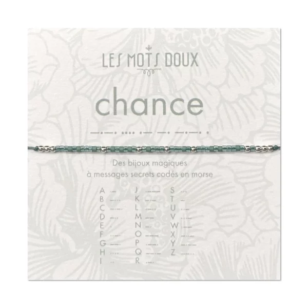 Bracelet en langage morse Chance argent
