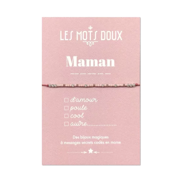 Bracelet rose morse “Maman” à cocher – Image 2