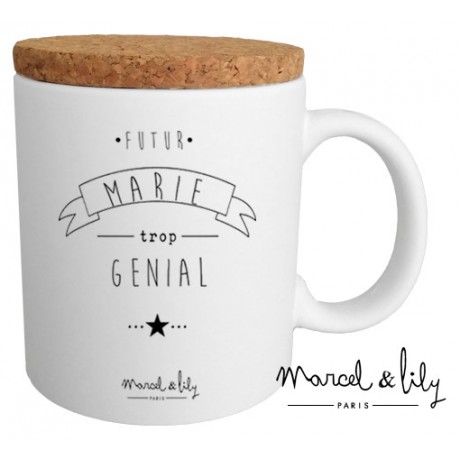 Mug avec couvercle en liège futur marié trop génial