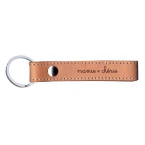 Porte-clefs en cuire Mamie chérie