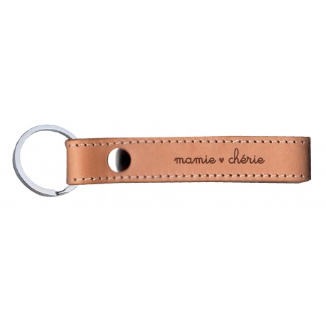 Porte-clefs en cuire Mamie chérie