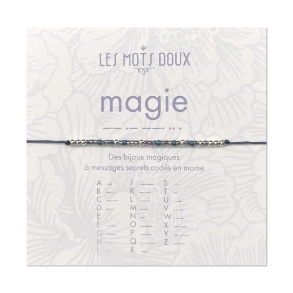 Bracelet en langage morse Magie plaqué argent
