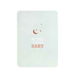 Carte doubel avec enveloppe mint - Welcome to this world Baby - Raeder