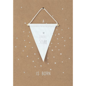 Carte double en craft avec enveloppe - Little Star is born - Raeder