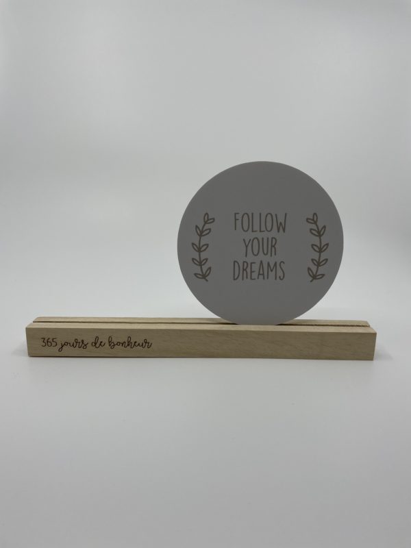 Socle en bois pour photos - 25 cm - 365 jours de bonheur