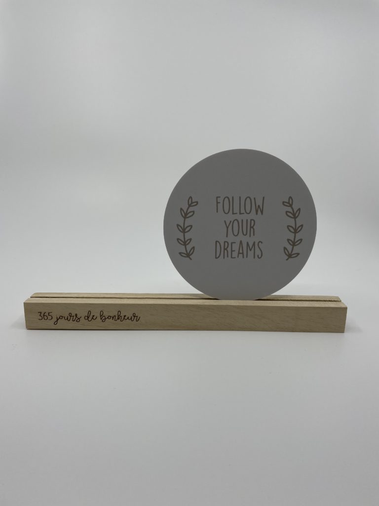Socle en bois pour photos - 25 cm - 365 jours de bonheur
