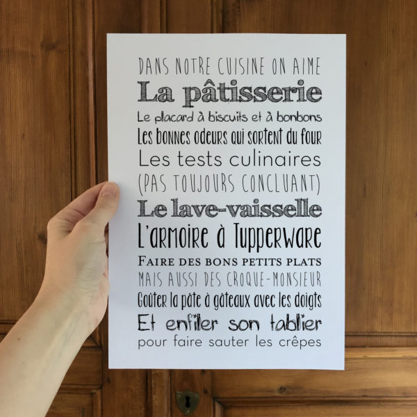 Affiche A4 "Dans notre cuisine "