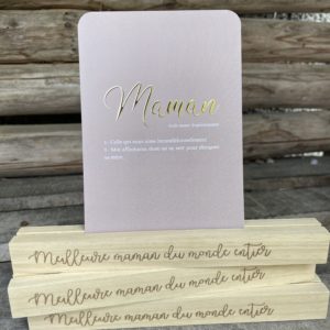 Socle en bois pour photos ''Meilleure maman du monde entier'' - 20 cm