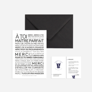 CArte postale avec enveloppe : A toi mon maître - Les Mots à l'Affiche