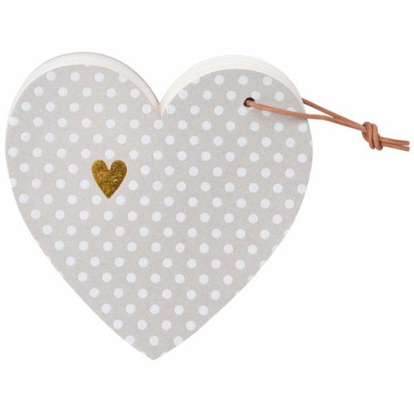 Bloc-notes en forme de coeur - à pois
