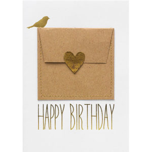 Carte double ''Happy Birthday'' avec enveloppe