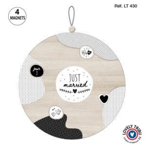 Porte-photos rond ''Just married''