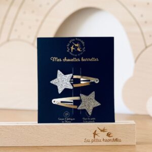 Barrettes à paillettes - Etoile argentée