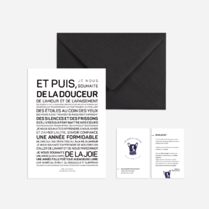 Carte postale avec enveloppe ''Et puis de la douceur''