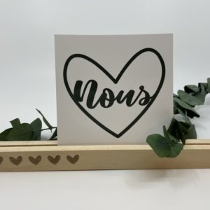 Socle en bois pour photo ''5 coeurs'' - 20 cm