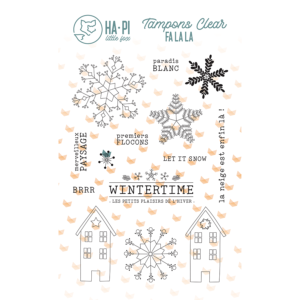 Planche de 14 tampons clear sur le thème de l'hiver