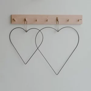 Coeurs en métal à suspendre 2 dimensions à décorer