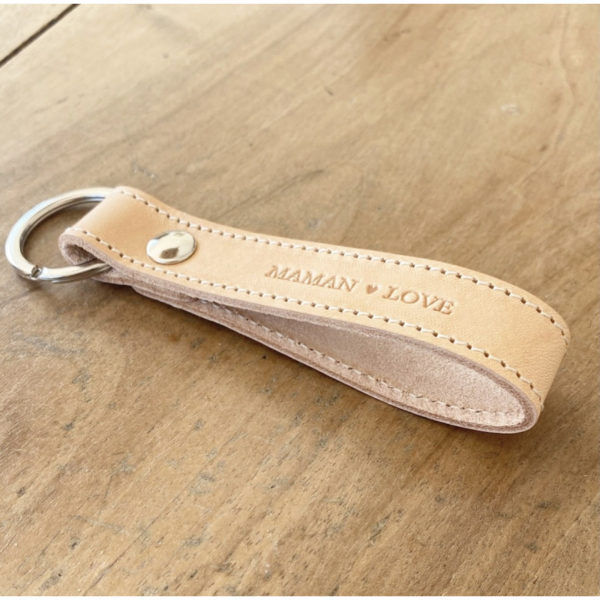 Porte clé en cuir ''MAMAN LOVE''