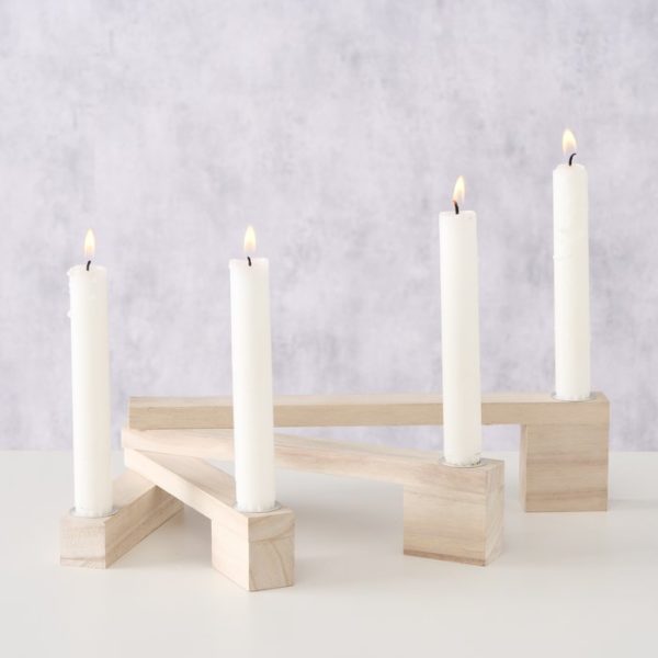 Bougeoir-chandelier en bois 4 bougies – Image 3