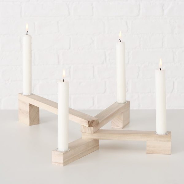 Bougeoir-chandelier en bois 4 bougies – Image 2