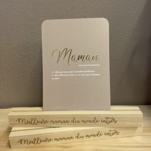 Socle en bois pour photos ''Meilleure maman du monde entier'' - 20 cm
