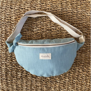 Banane ''Bleu nile'' 100 % lin, doublé en coton