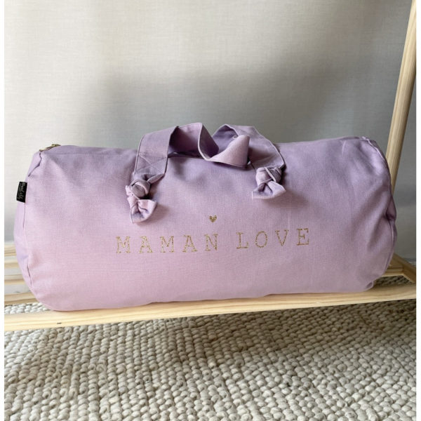 Sac Polochon - couleur lilas ''Maman Love''