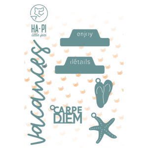 Set de 6 dies sur le thème des vacances - collection Ré la blanche