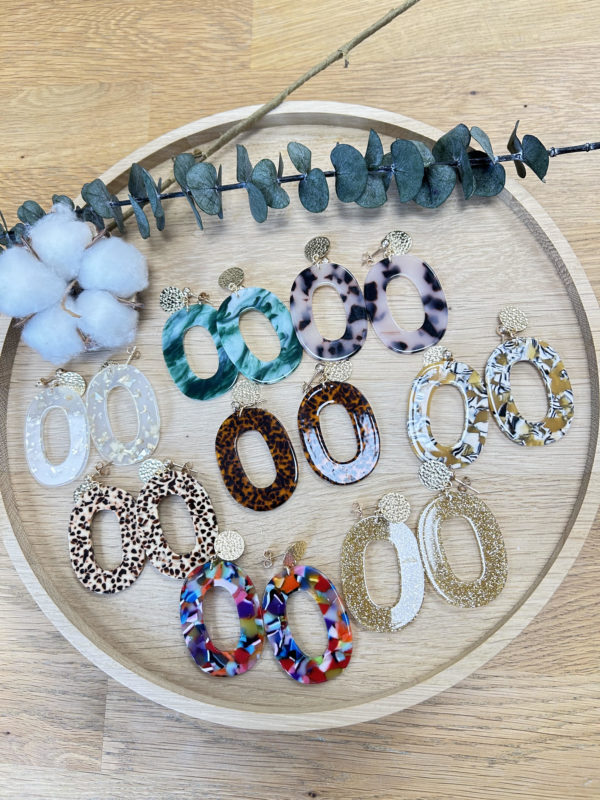 Boucles d'oreilles "GINETTE" ovale