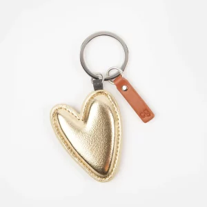 Porte-clés coeur doré