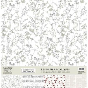 Kit de 4 papiers calques de la collection Herbarium