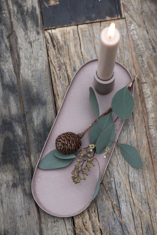 Bougeoir ovale vieux rose – Image 3