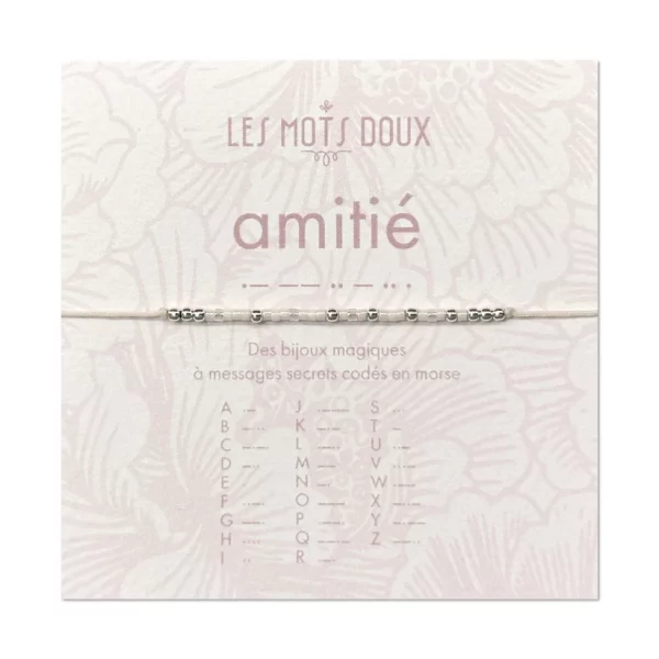 Bracelet Amitié code morse argent