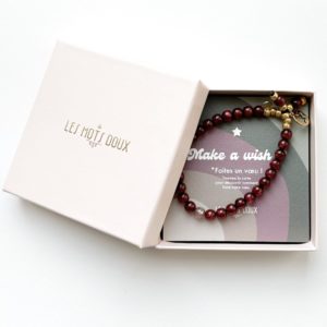 Bracelet ''Make a wish'' couleur bordeau