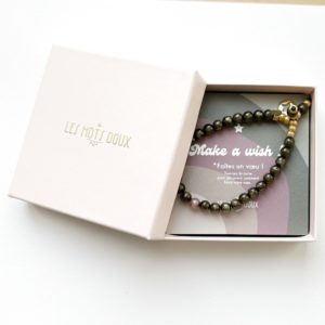 Bracelet ''Make a wish'' marron kaki