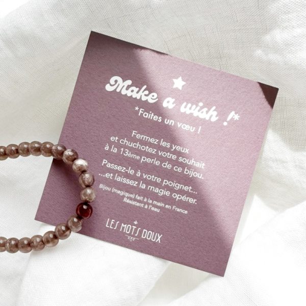 Bracelet ''Make a wish'' - couleur vieux rose – Image 2