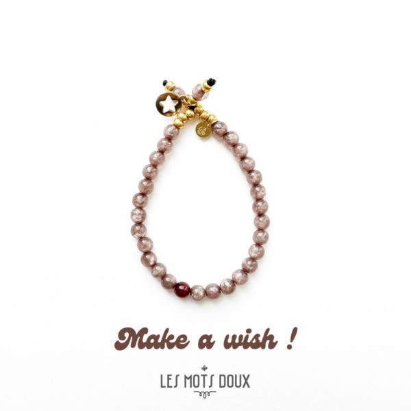 Bracelet ''Make a wish'' - couleur vieux rose – Image 3