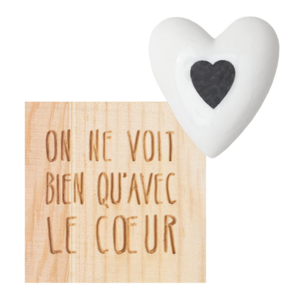 Porte-bonheur petit coeur "on ne voit bien qu'avec le coeur" – Image 3