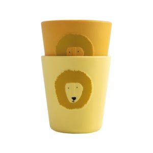 Duo gobelets jaunes en silicone ''Lion''