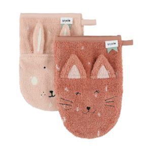 Duo gants de toilette enfant Lapin & chat