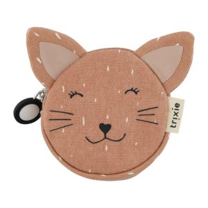 Porte-monnaies enfant rond en tissu Chat