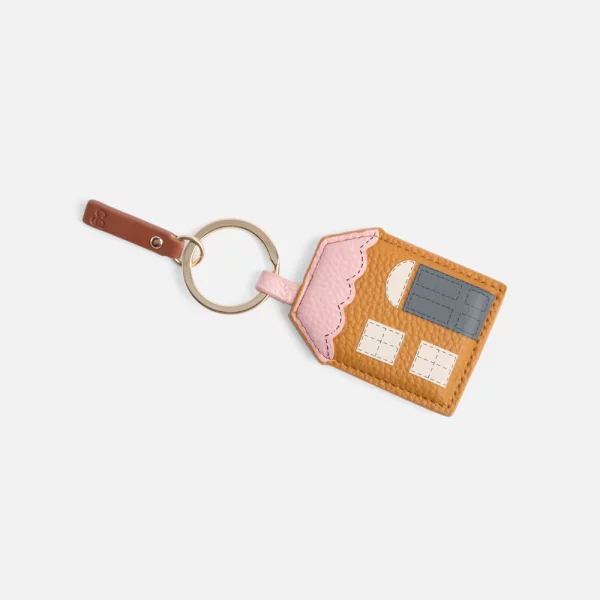 Porte-clés maison  moutarde/rose – Image 2