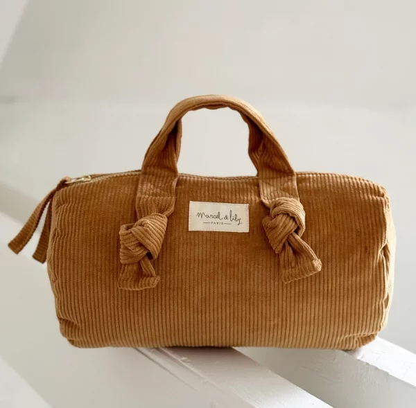 Mini sac polochon en velours - Caramel