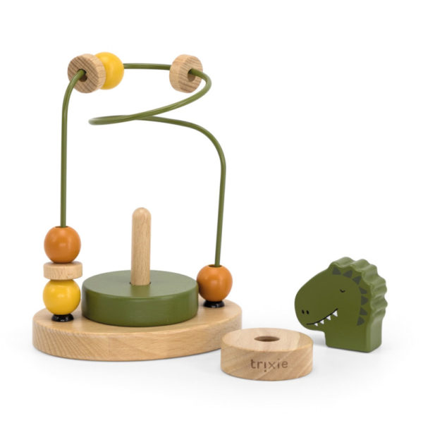 Jeu labyrinthe perles en bois - Dino – Image 2