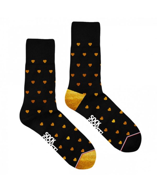 Chaussettes " Les Laura " noir avec coeurs dorés