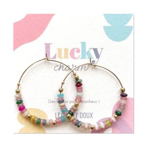 Boucles d'oreilles créoles Lucky Charm (porte-bonheur)